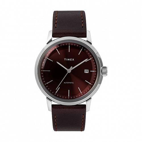 Marlin® Automatic 40mm Leather Strap - Burgundy